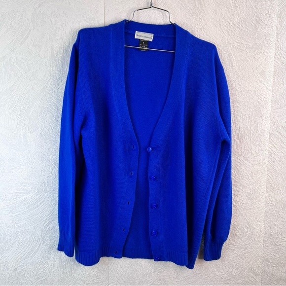 Marisa Baroni Royal Blue Wool Blend Sweater Cardigan Size Small - Picture 2 of 8